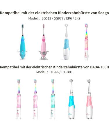 6-Pack Replacement Toothbrush Heads for SEAGO SG977/SGEK6/DT-K6 - Compatible with SEAGO Children's Electric Toothbrush (3+ Years) with Dust Cover - Buy Online on GoSupps.com