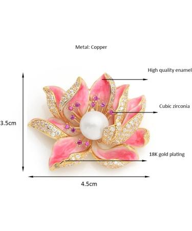 WIPPWER Pin Jewelry Gifts for Women Ladies Fashion Accessories Ladies Elegant Lotus Brooch Flower Shaped Brooch Party Banquet Brooch Brooches & Pins - Buy Online on GoSupps.com