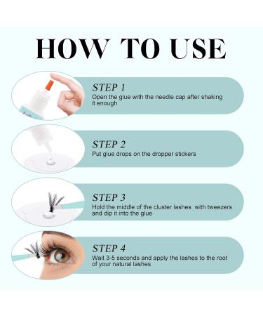 Cluster Lash Glue for Beginners - 3-5S Fast Drying Long Lasting Waterproof Eyelash Extension Glue (5ml) - Perfect for DIY Self Application - Buy Online on GoSupps.com