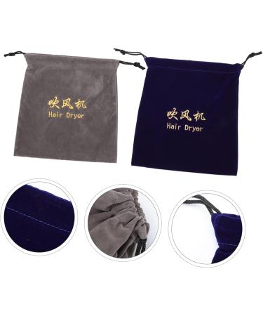 BELLIFFY 2pcs Storage Bag Travel Bag Drawstring Hair Dryer Pouch Gym Bag Hair Dryer Dust Bag Flocking Cloth - Buy Online on GoSupps.com
