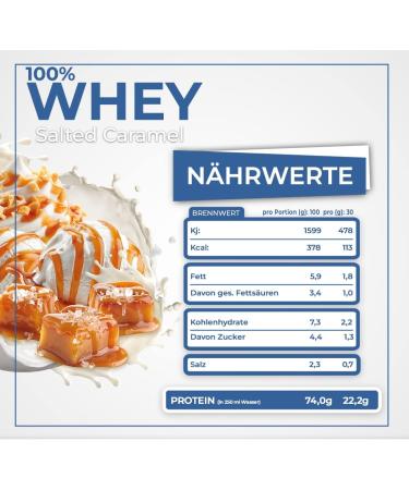 All Stars 100% Whey Protein Powder 908g - Low-Fat High-Quality Whey Concentrate & Isolate | Creamy Salted Caramel Flavor Protein Shake - Buy Online on GoSupps.com