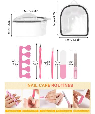 Yokilly Nail Soak Off Bowl 2PCS Acetone Acrylic Remover Kit - Nail Polish Remover Bowl with 5 PCS Nail Art Tools - Buy Online on GoSupps.com