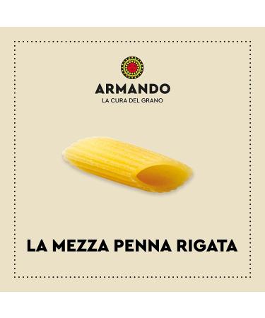 Armando La Mezza Penna Rigata bronze drawn pasta 100 Italian pasta 500 g + Italian gourmet Polpa di Pomodoro 400 g can - Buy Online on GoSupps.com