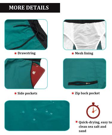 SILKWORLD Men's Quick Dry Swim Trunks with Zipper Pockets - Dark Grey - Buy Online on GoSupps.com