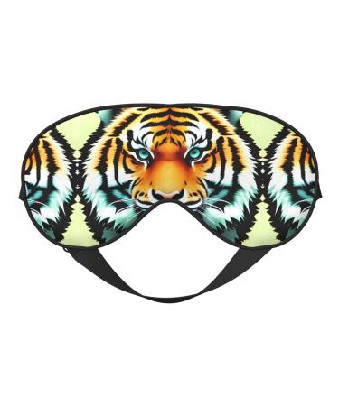 Sleep Masks Silky Little Fat Tiger Head Eye Cover Soft Satin Blindfold Elastic for Women Man Travel Nap - Silent Night Stars