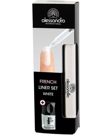 Alessandro Effektlack French Liner Set Weiß - 1 Pack (3 2 ml + 5 ml) | International Shipping Available - Buy Online on GoSupps.com