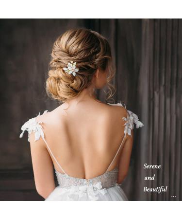 Elegant white flower hair clip for women decorative hair clips in the appearance of white magnolia flowers small hair accessories for prom and wedding - Buy Online on GoSupps.com