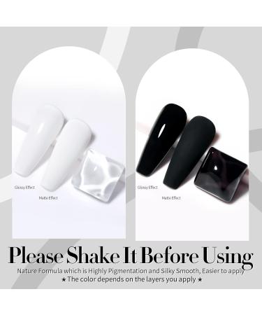 Born Pretty Black White Gel Nail Polish Kit - 2-Pack Pure Black and White Gel Polish Set for LED Nail Lamp - Buy Online on GoSupps.com