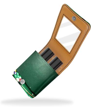Buy Colorful Leather Lipstick Case & Organizer with Mirror | Mini Lip Gloss Holder - Perfect for Travel | Billiard Balls Design - Buy Online on GoSupps.com