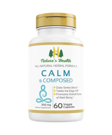 Nature's Health Calm and Composed  Valerian Root and Passion Flower Formula  Daily Stress Relief  Relaxation Supplement  1000 mg per Serving  60 Vegetarian Capsules - Buy Online on GoSupps.com