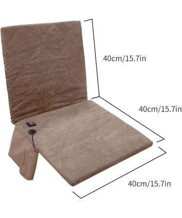 Bosuge Heated Stadium Seat Cushion | 3-Step Heating | Winter Heated Seat Cover with Back Support | Indoor & Outdoor Use | Khaki - Buy Online on GoSupps.com