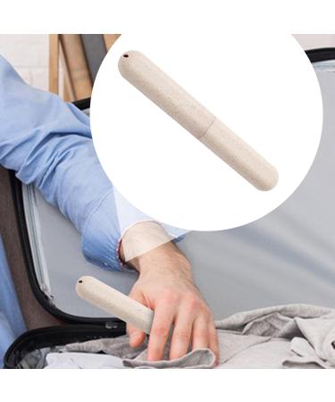 Travel Toothbrush Holder - Portable Case with Ventilation | Ideal for International Shipping - Beige Toothbrush Storage - Buy Online on GoSupps.com