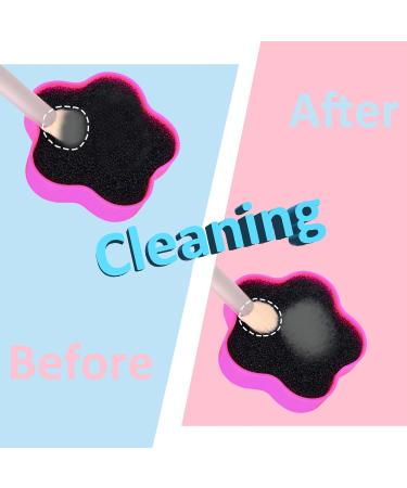 Buy Makeup Brushes Cleaner Set | Color Removal Sponge & Silicone Cleaner | Easy Brush Shampoo - Pink - Buy Online on GoSupps.com