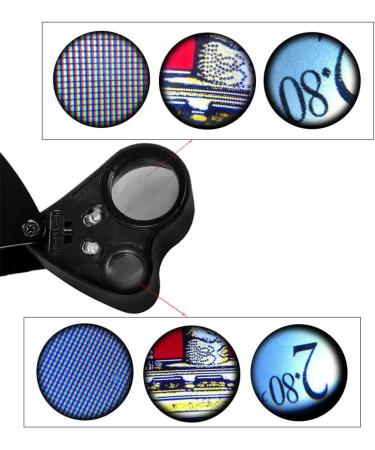 Gift2U Jewelers Eye Loupe 2 Lens 30X 60X Black White Illuminated Jewelry Magnifier with Bright LED Lights for Gems Jewelry 2 Pieces - Buy Online on GoSupps.com