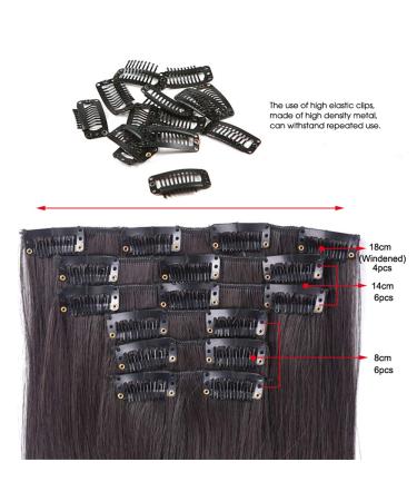 22-Inch 140g Straight Wig Set with 16 Hair Clips | Heat Resistant Artificial Hair | Color 2-30 - International Shipping Available - Buy Online on GoSupps.com