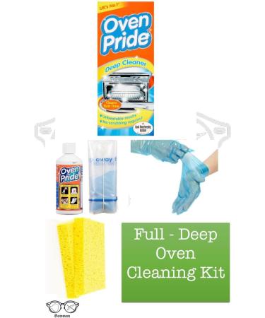 Oven Pride Oven Cleaner (1) With a Sponge wipe + Bags to Clean Oven Racks and Grill + Gloves Easy to use (Instructions included) Full Complete Deep Oven Cleaning Kit - Buy Online on GoSupps.com