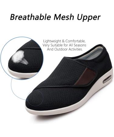 MEJORMEN Men's Diabetic Shoes - Extra Wide Adjustable Closure Sneakers for Swollen Feet - Size 10.5 Black - Buy Online on GoSupps.com