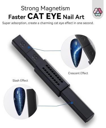 SAVILAND 9PCS Nail Magnet: Cat Eye Gel Nail Polish Magnet Tools Set Strong Suction Cat Eye Magnet for Nails Cat Eye Effect Double Ended Nail Art Tools 9PCS Cat Eye Gel Magnet - Buy Online on GoSupps.com