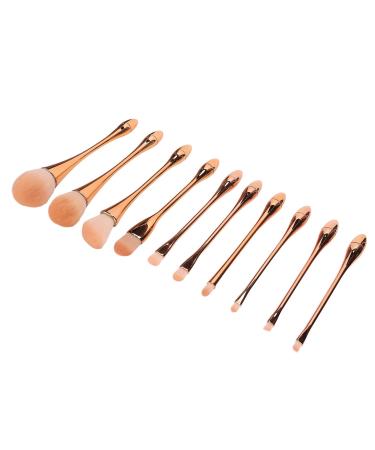 10pcs Pink Gold Makeup Brush Set - Face & Eyeshadow Brushes for Powder Cream & Liquid Makeup - Buy Online on GoSupps.com