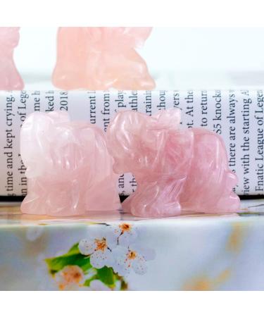 Rose Quartz Crystal Elephant Stone 1.5 inch - Reiki Healing Gift - Buy Online on GoSupps.com