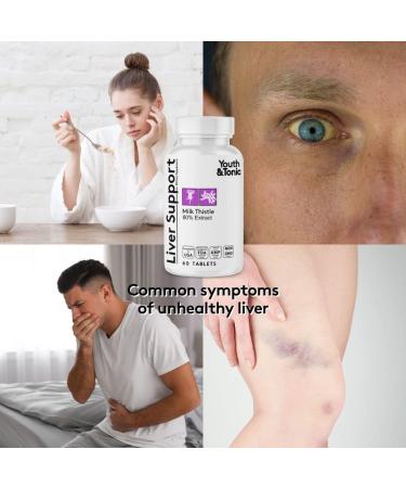 Liver Detox Cleanse Pills with Silymarin Milk Thistle Complex | Youth & Tonic Liver Support Supplement | 60 Herbal Capsules - Buy Online on GoSupps.com