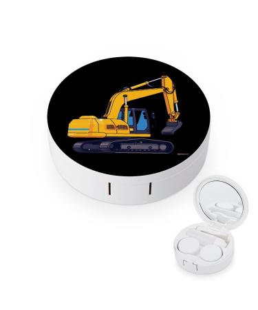 Cartoon Construction Car Contact Lens Travel Kit Portable Cute Contact Box with Mirror for Daily Outdoor
