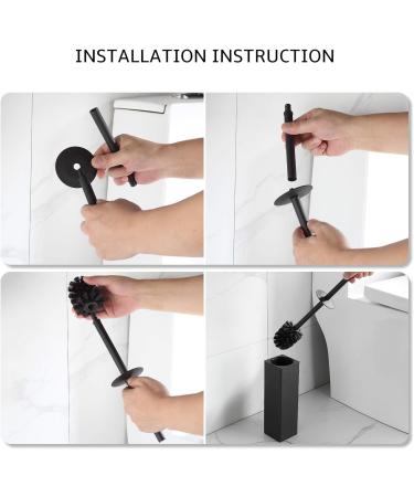 Black Aluminium Toilet Brush with Holder - Space Saving Bathroom Storage Solution - Buy Online on GoSupps.com