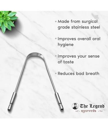 The Legend Stainless Steel Tongue Scrapers - Pack of 5 | Metal U-Shaped Scraper for Fresher Breath and Oral Health - Buy Online on GoSupps.com