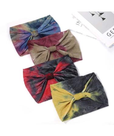 CAKURE Boho Tie-Dyed Wide Headbands Pack of 4 - Non-Slip Turban Sweatbands for Women and Girls - Buy Online on GoSupps.com