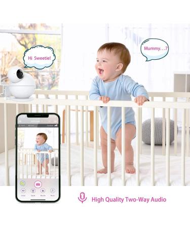 iBaby M8 2K Smart Baby Monitor with 355 Pan, 110 Tilt, 2-Way Talk, Video, Moonlight Projector, Temperature/Humidity Alerts - iOS/Android - Motion and Crying Alerts - Buy Online on GoSupps.com