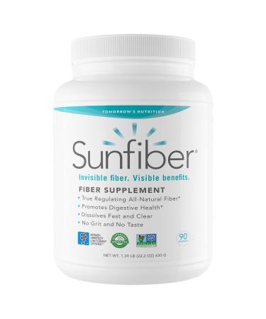 Tomorrow's Nutrition Sunfiber, Soluble Prebiotic Fiber Support for Digestive Wellness with Guar Fiber, Low FODMAP, Vegan, 90 Servings 90 Count (Pack of 1)