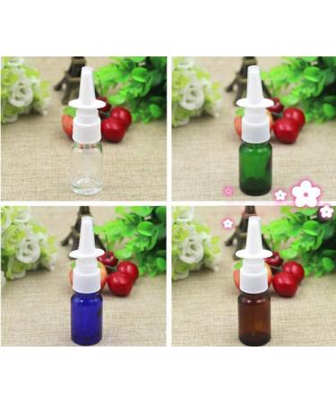 Happyupcity 10ml Refillable Glass Nasal Spray Bottle - Fine Spray Atomizer for Colloidal Silver Essential Oils & Cosmetics - 6 Pack Blue | International Shipping - Buy Online on GoSupps.com