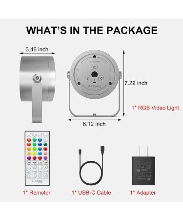 LUXCEO 10W RGB LED Video Light with Remote Control - Dimmable Photography & Video Lighting with Full Colors, Music Sync, 10 Scene Modes - Perfect for Background Light in Photography & Video Shooting - Buy Online on GoSupps.com