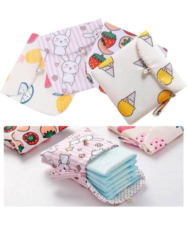 4Pcs Multitool Wallet Period Bag Set | Linen Coin Purse & Sanitary Napkin Storage | Portable Tampon Pouches for Women & Teens - Buy Online on GoSupps.com