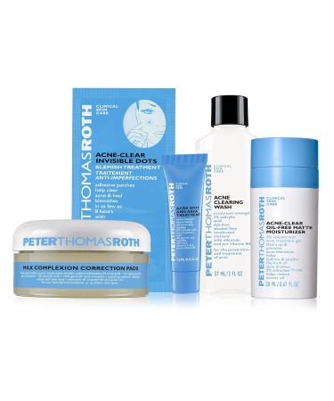 Peter Thomas Roth Acne-Clear Essentials Kit - 5-Piece Acne Treatment for Face and Skin Care - Buy Online on GoSupps.com