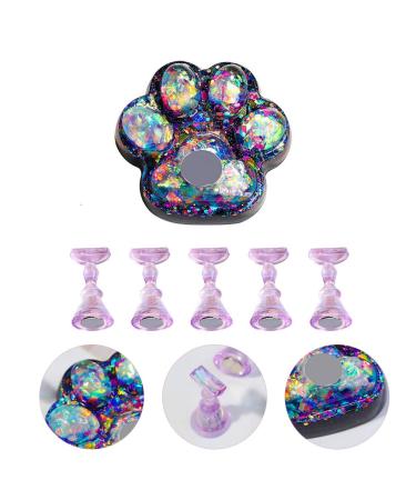 Lurrose Nail Art Tools Kit - Cat Claw Palette Polish Holder & Acrylic Practice Stand - Blue Fluorescent Manicure Design Essentials - Buy Online on GoSupps.com