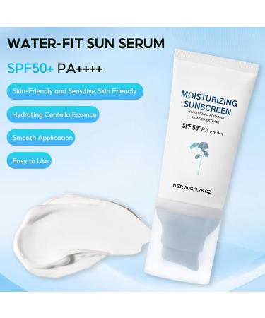 Centella Sunscreen SPF50 PA++++ Lightweight Hydrating Hyaluronic Acid Non-Sticky Centella Water-Fit Sun for All Skin Type(2 Pcs 3.52Floz) - Buy Online on GoSupps.com
