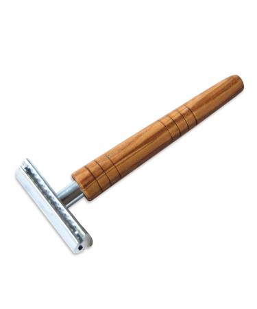 DOM safety razor -CLASSIC- with olive wood handle (with "Makalu" handle)