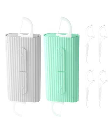 2 boxes portable dental box 85 x 42mm refillable holder boxes with 10 dental floss pleils dental floss storage box disposable tooth silk hygiene per dental flow for meetings travel for home