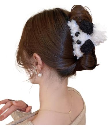 xbiez Harajuku Plush Dog Hair Claw for Girl Hair Claw Delicate Plush Dog Shape Hair Barrettes for Teenager Ponytail Decors White - Buy Online on GoSupps.com