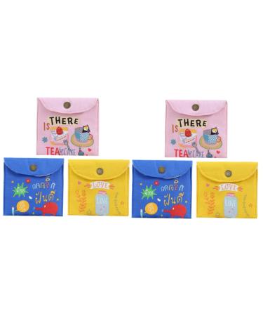 Healeeved 6 STK Storage bags for women's tampon bags Tampon bag Windle travel bag Change Bag for menstrual bandages wallet from canvas Miniature Miniature Zipper Schnapps Blue Yellow Rosyx2St 13.3x12.7x0.2cmx2Pcs