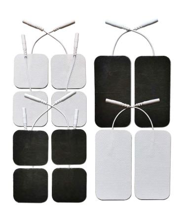 TENS Unit Replacement Pads - Compatible with AUVON and TENS 7000 Unit - Durable Self-Adhesive Electrodes Pads Combo 12 Pcs 2X 2 and 2X 4 Latex-Free for Lower Back and Multiple Pain Relief