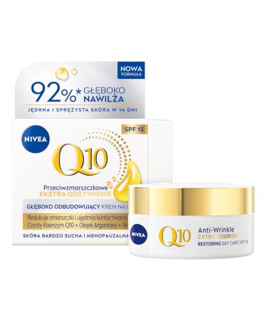 NIVEA Q10 Extra Nutrition Reconstructing Anti-Wrinkle Day Cream SPF 15, 50 ml