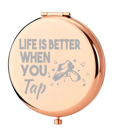 UJIMS Life is Better When You Tap Dance Step Dancers Gift Ballet Instructor Makeup Mirror Tap Dance Teacher Appreciation Gift (Tap Dance Mirror)