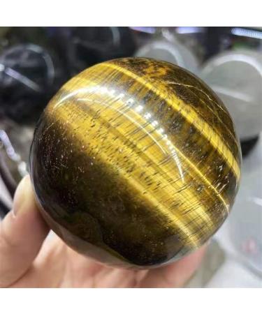Collection 1pc Natural Varisized Polished Tiger Eye Stone Spheres Magic Shining Crystal Balls 60mm-75mm (Size : 70mm)