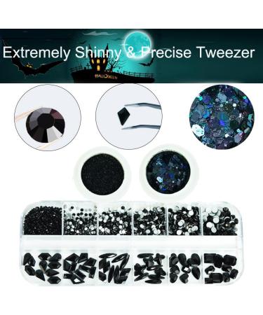 Black Nail Rhinestones Kit with 60 Assorted Shapes - Nail Gems, Stones, Glitters for DIY Crafts - Buy Online on GoSupps.com