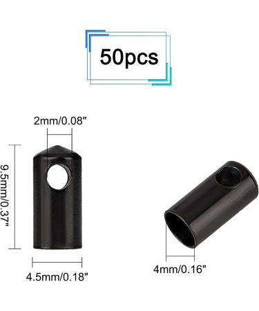 50pcs UNICRAFTALE 304 Stainless Steel Cord Ends Caps for Jewelry Making - 2mm/4mm Inner Black. Shop Now! - Buy Online on GoSupps.com