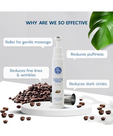 Natural Vita Rich Under Eye Cream - Reduce Dark Circles & Puffiness with Cooling Roller | Chia Seed & Coffee Oil | 15gm (Pack of 2 - Buy Online on GoSupps.com