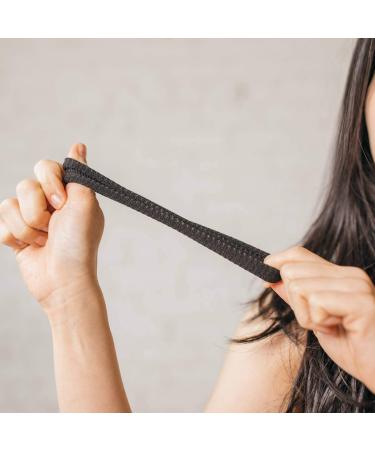 Burly Bands Large Hair Ties for Thick & Curly Hair | No-Slide Seamless Ponytail Holders (8 Pack - Black) | Damage-Free Scrunchies for Sports - Buy Online on GoSupps.com