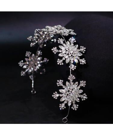 Xerling Silver Crystal Snowflake Headband | Elegant Xmas Hair Accessories for Women & Girls - Buy Online on GoSupps.com